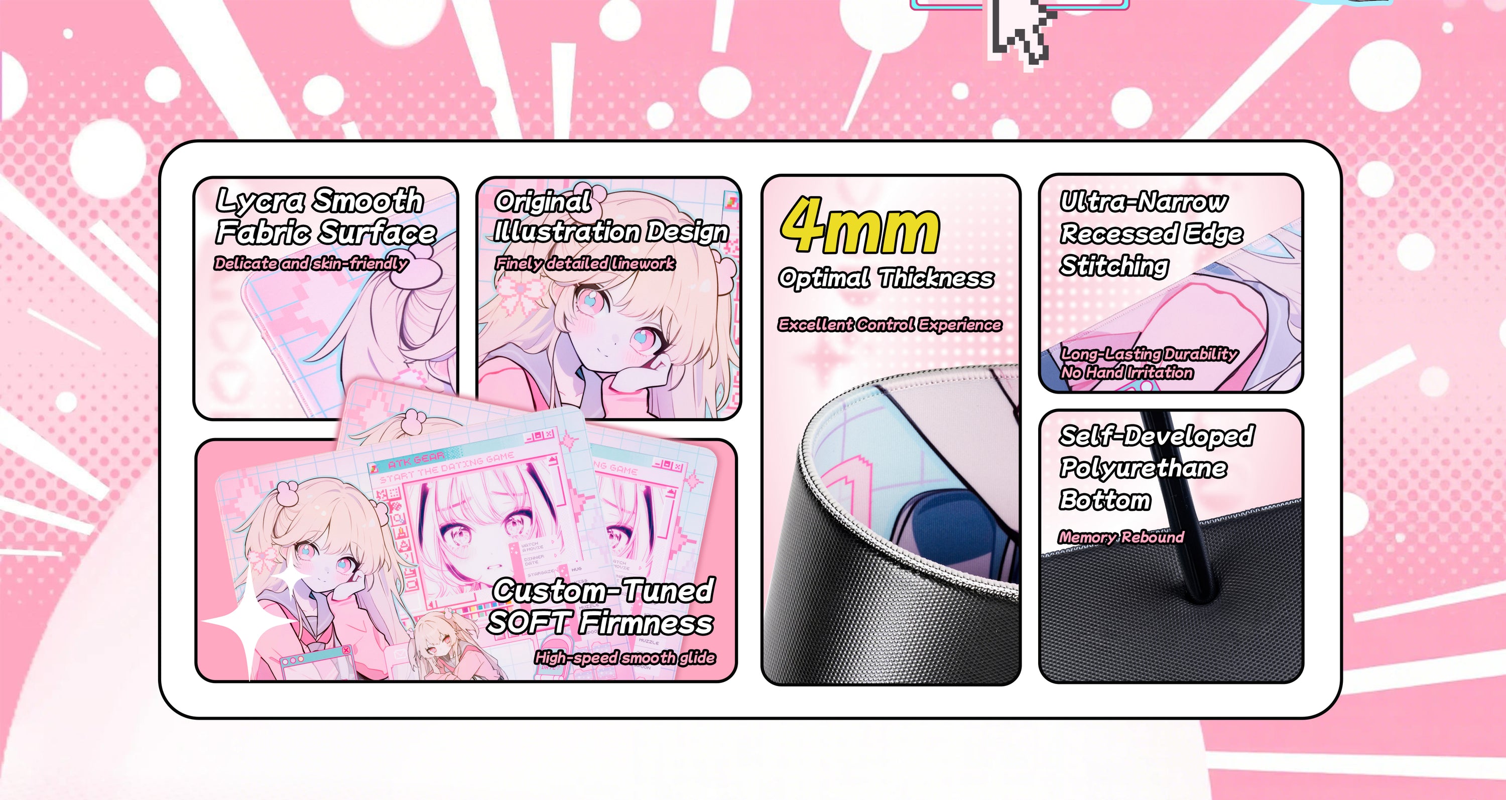 ATK Anime Mouse Pad NANA design detail