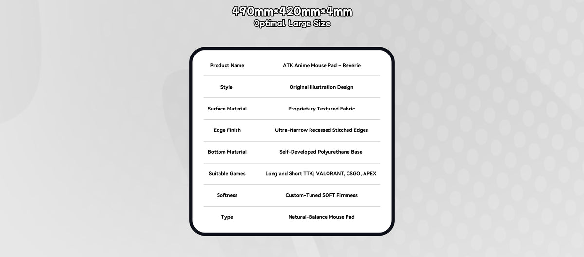 Anime Mouse Pad Reverie | Large Soft 490×420mm