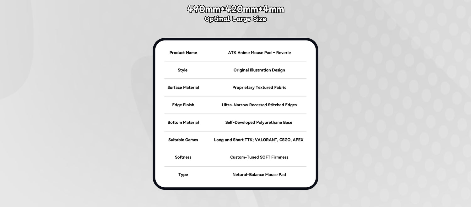 Anime Mouse Pad Reverie | Large Soft 490×420mm