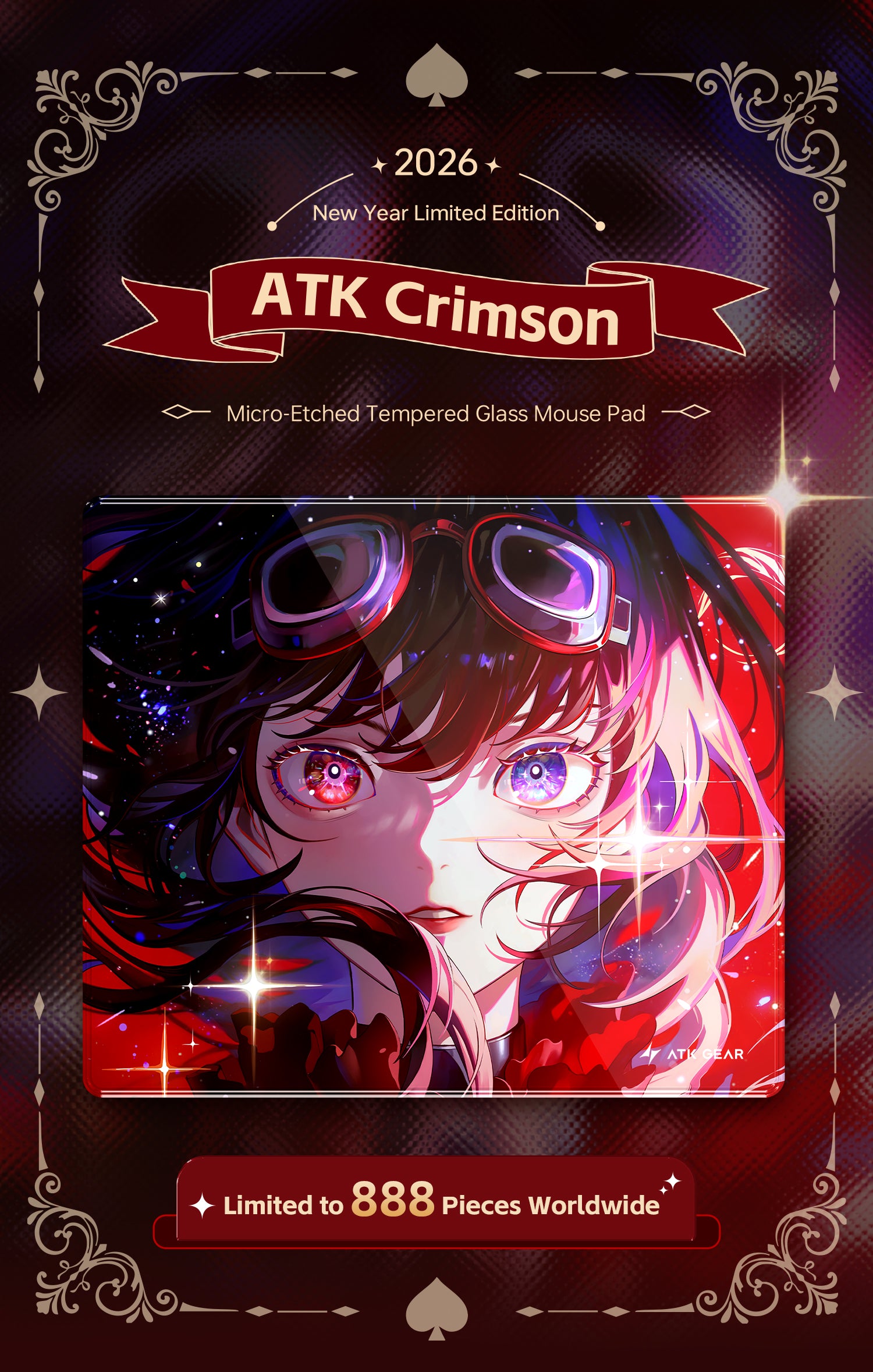 ATK Tempered Glass Mouse Pad - Crimson Limited Edition – ATK