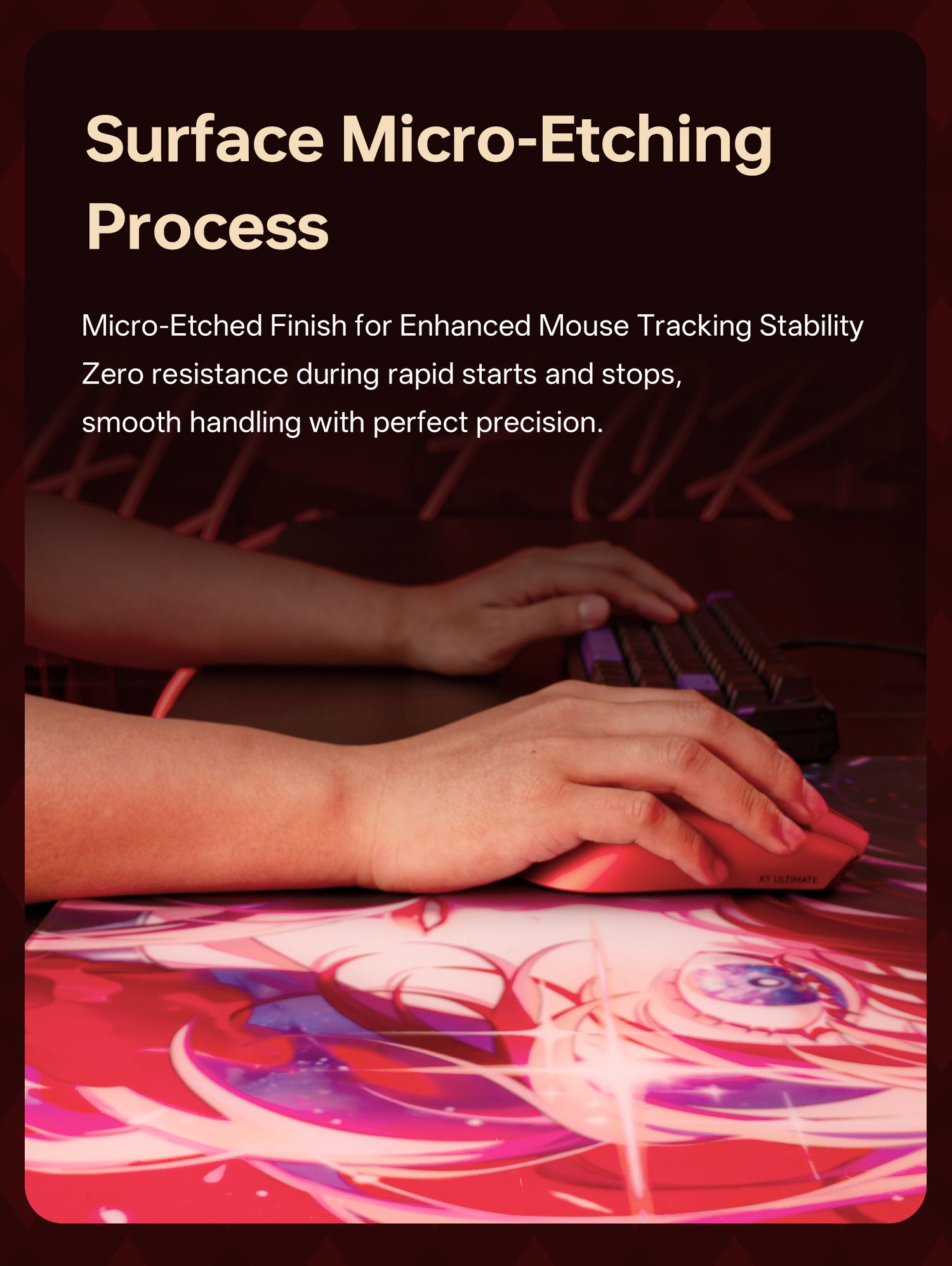 ATK Tempered Glass Mouse Pad - Crimson Limited Edition – ATK