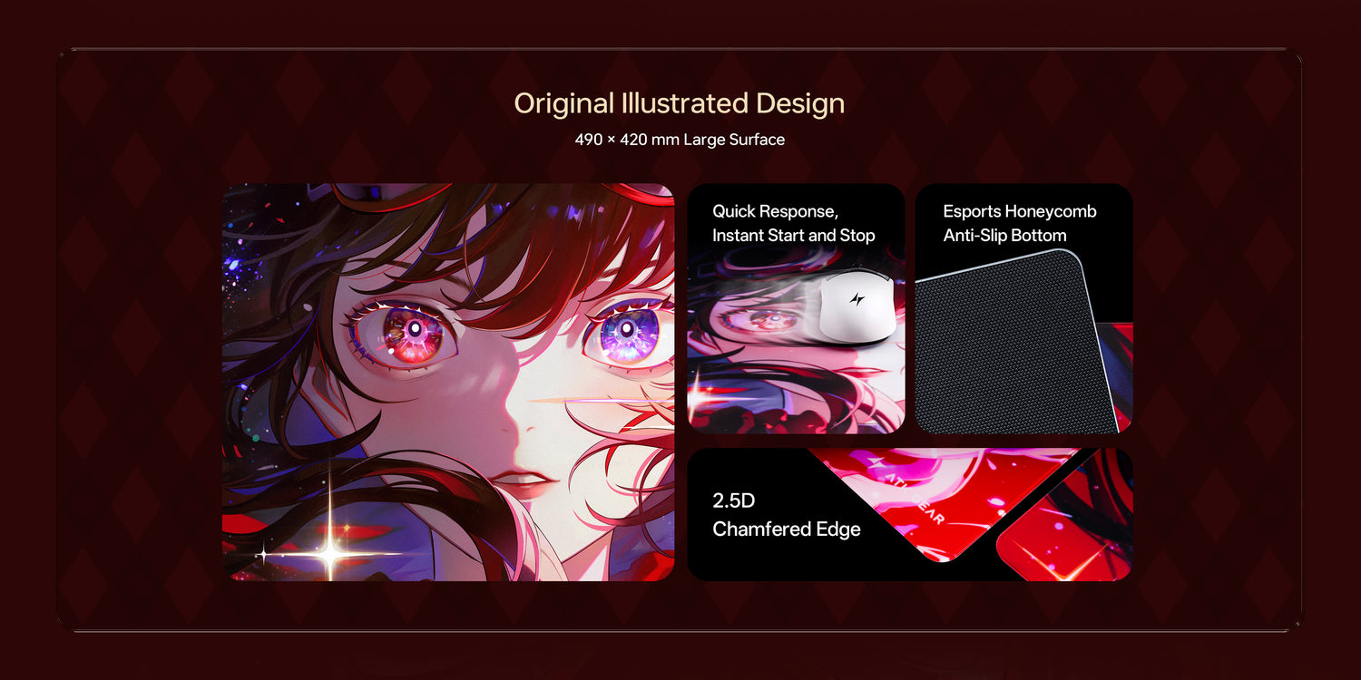 Tempered Glass Mouse Pad | Micro-Etched Anti-Slip 490x420mm