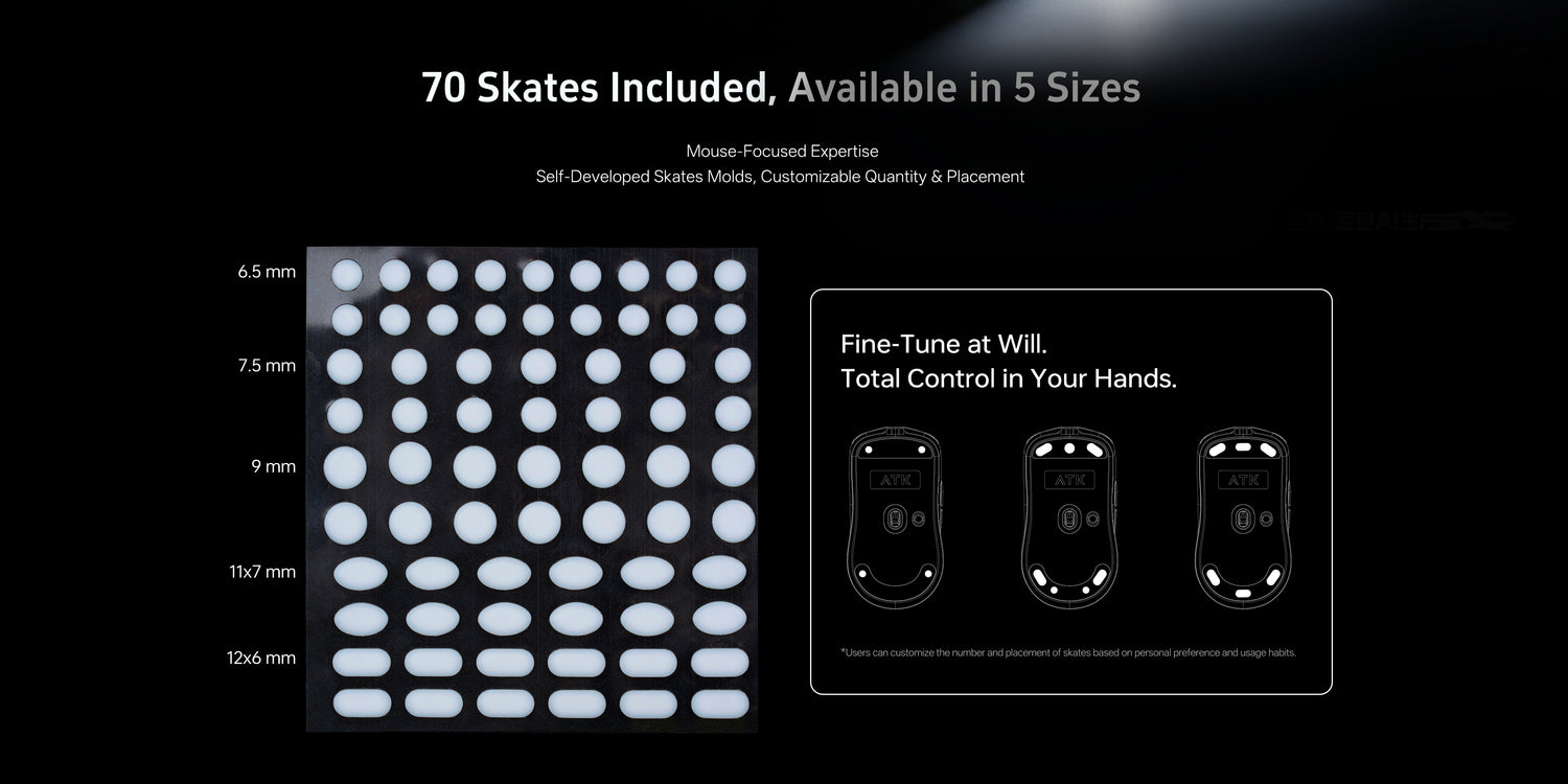 Crystal Jade Mouse Skates | Ultra-Smooth PTFE Skates
