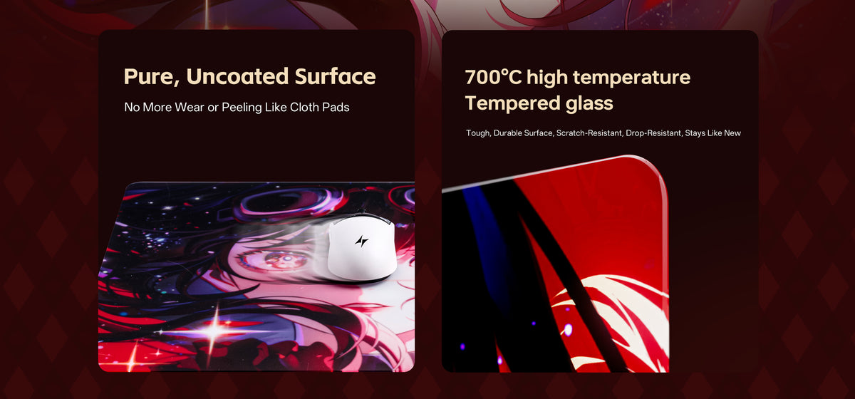 Tempered Glass Mouse Pad | Micro-Etched Anti-Slip 490x420mm – ATK ...