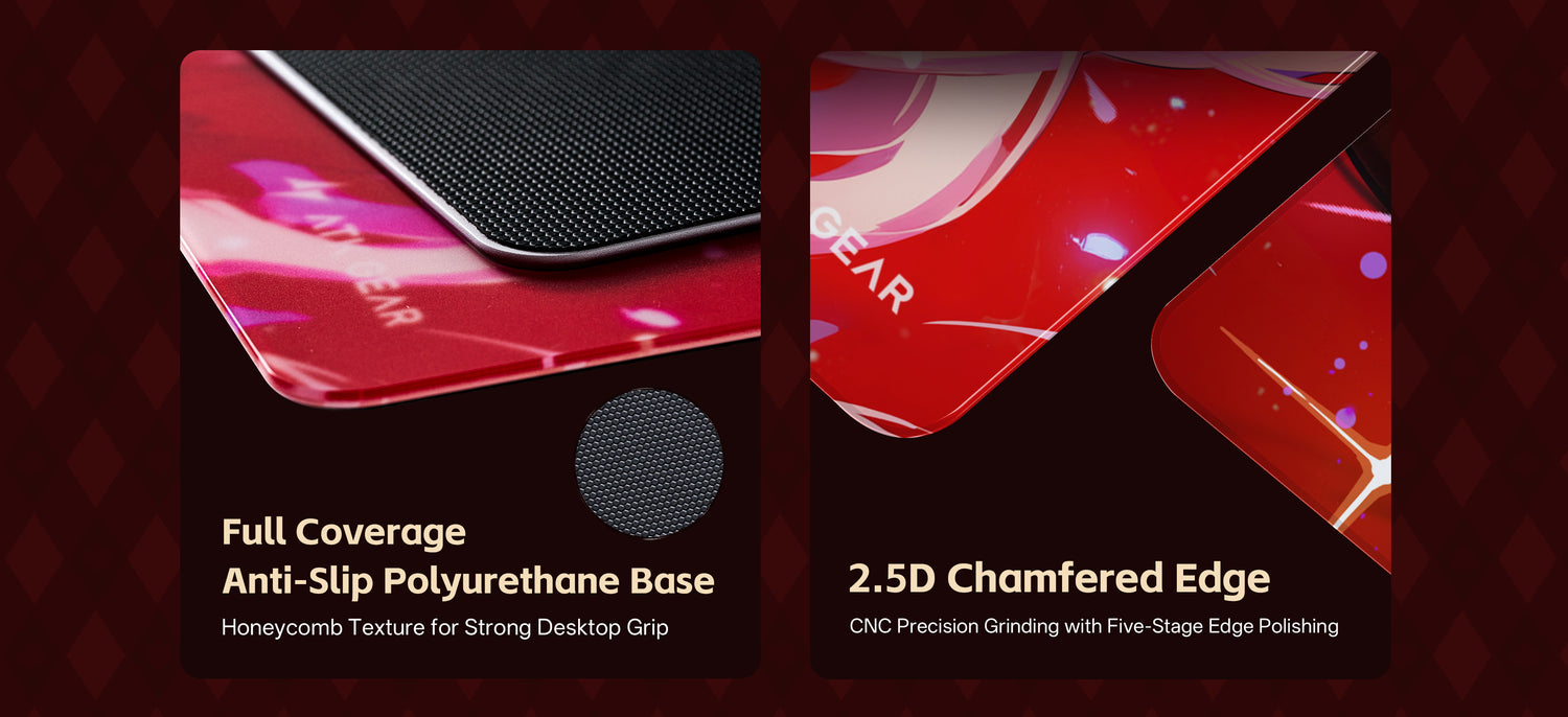 Tempered Glass Mouse Pad | Micro-Etched Anti-Slip 490x420mm
