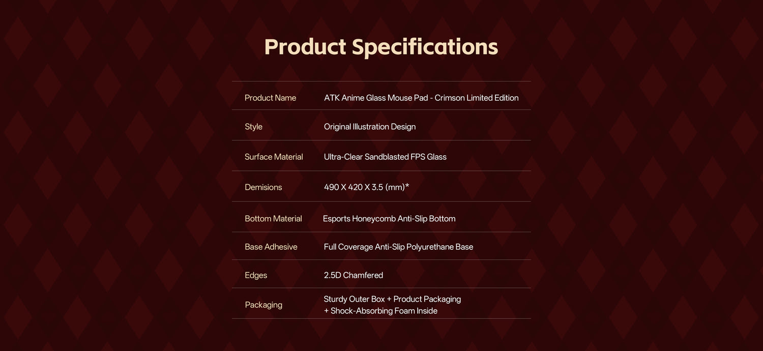Tempered Glass Mouse Pad | Micro-Etched Anti-Slip 490x420mm
