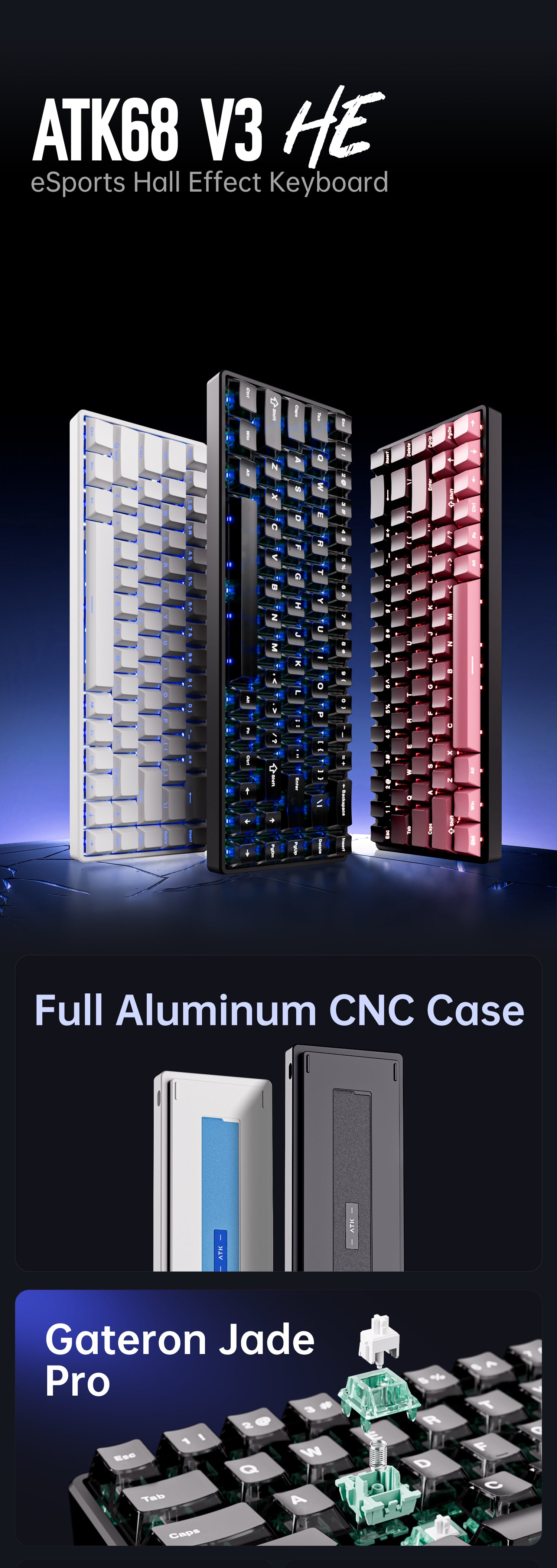 ATK 68 V3 eSports Keyboards | 65% CNC Aluminum – ATK Gaming Gear
