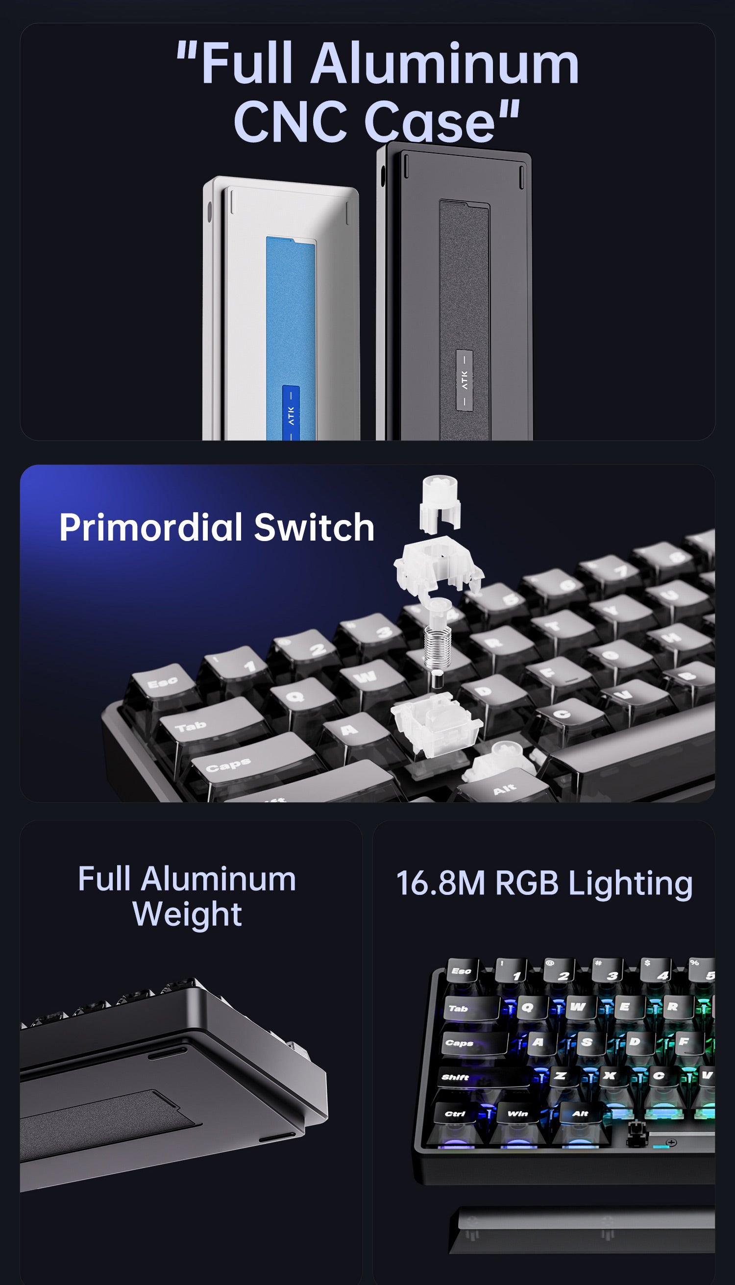 ATK 68 V3 eSports Keyboards | 65% CNC Aluminum – ATK Gaming Gear