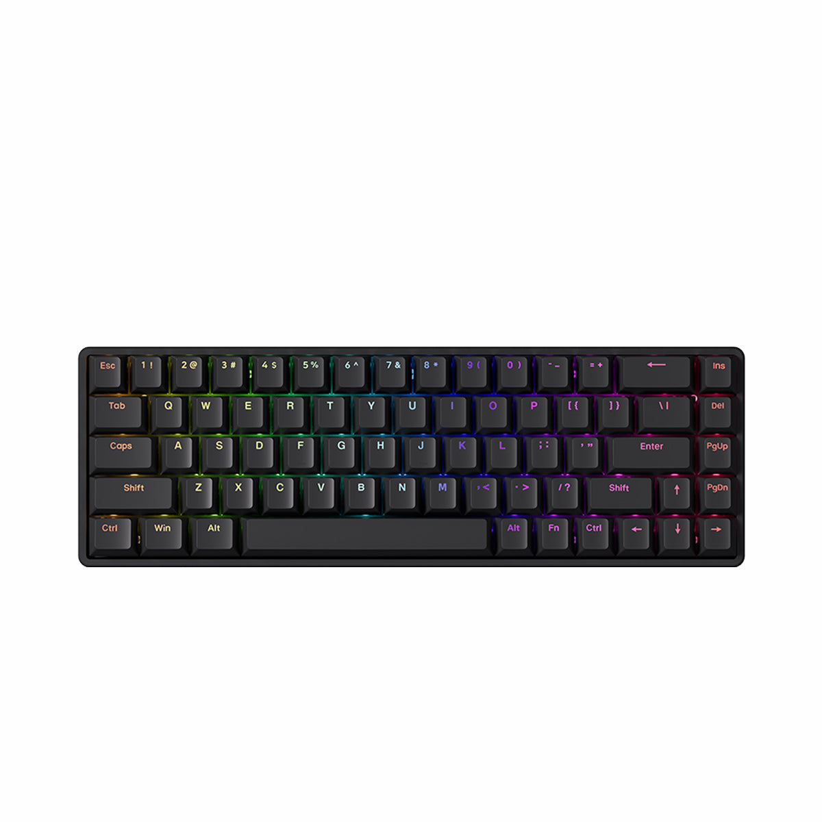 Black ATK 68% gaming keyboard with RGB backlighting