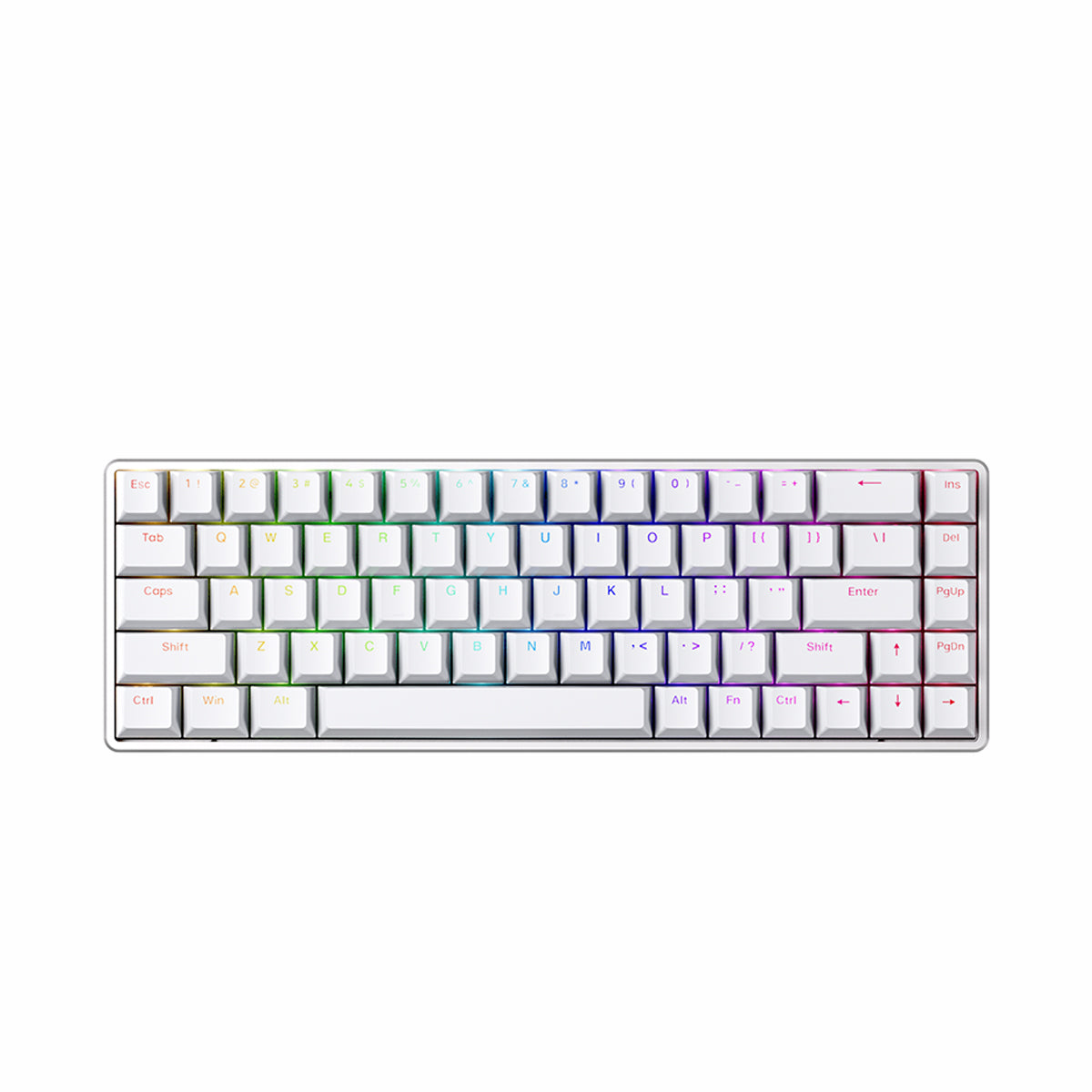 White ATK 68% magnetic switch gaming keyboard with RGB lighting