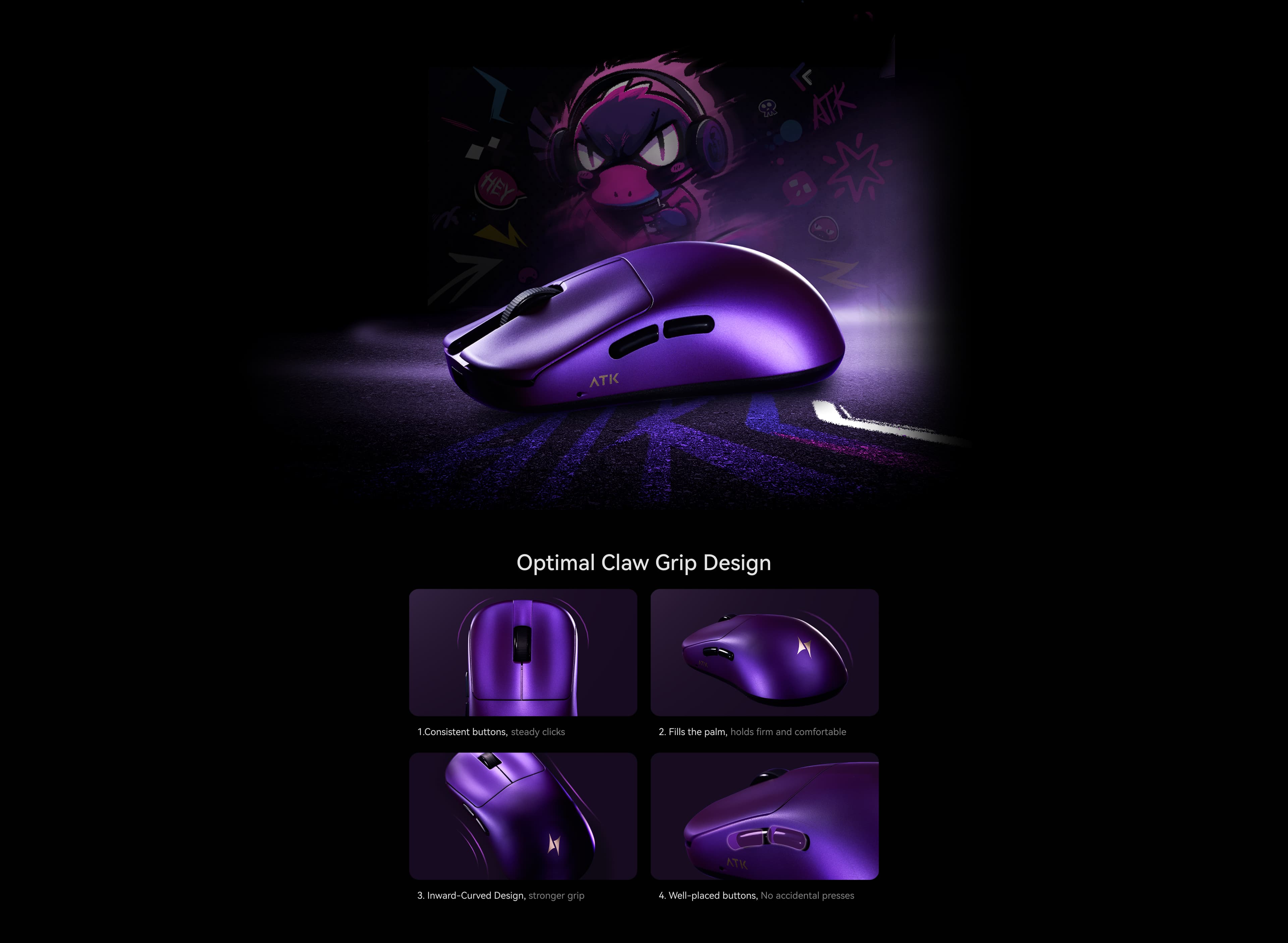 ATK Blazing Sky Duckbill Wireless Gaming Mouse - Cybertronicsbd