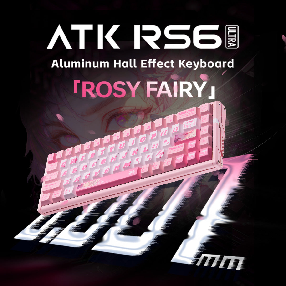 ATK RS6 Ultra Rosy Fairy aluminum hall effect keyboard with pink keycaps.