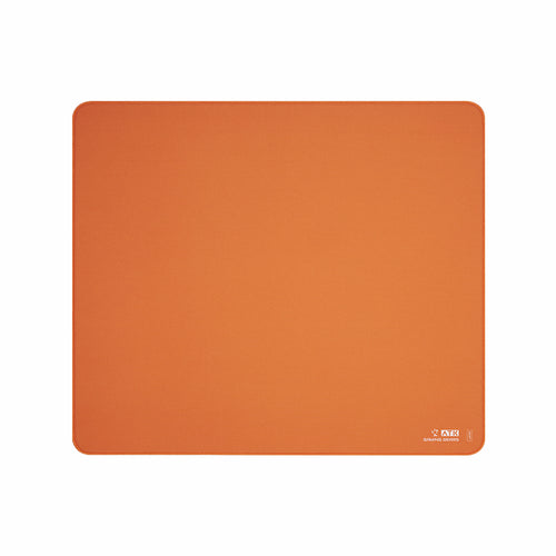 ATK Sky XSoft gaming mouse pad in orange with composite blend fiber weave surface and recessed edge.
