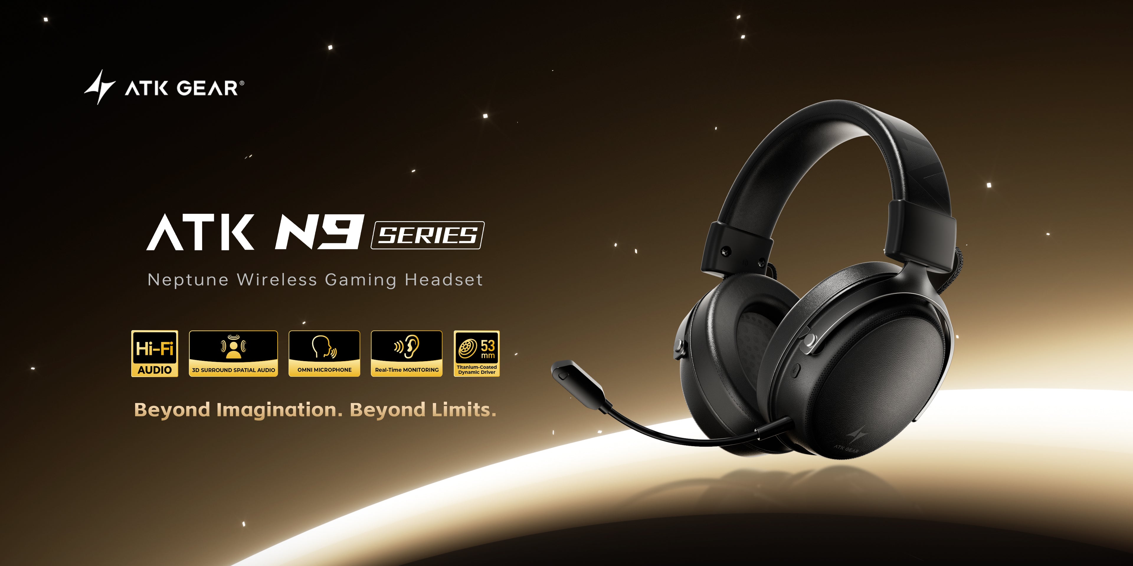 Neptune N9 Ultra Gaming Wireless Headset [Stellar Orange] – Lethal
