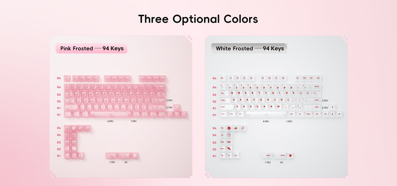 Frosted 94-Key Top-Print Keycap Set | PBT