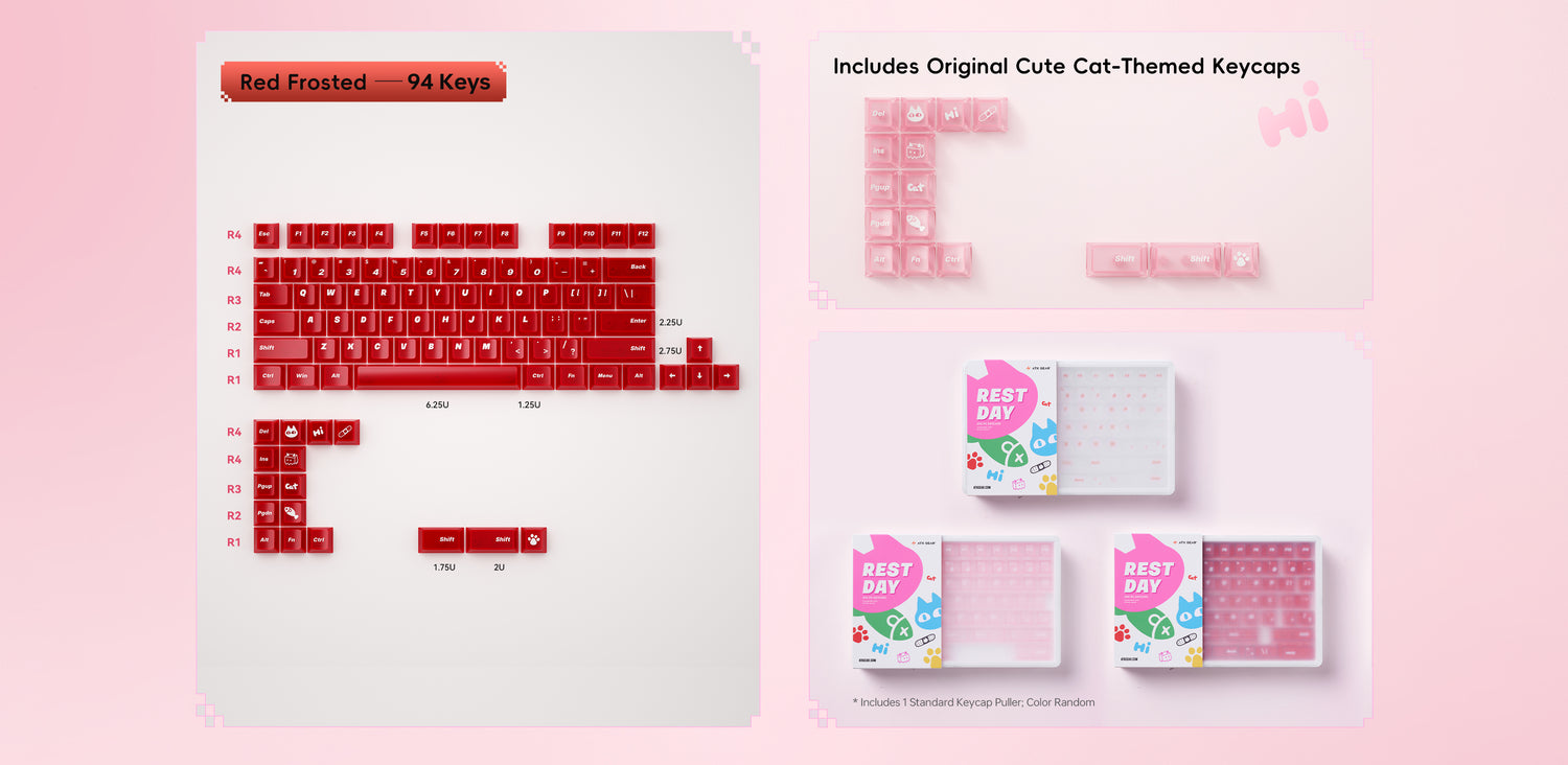 Frosted 94-Key Top-Print Keycap Set | PBT