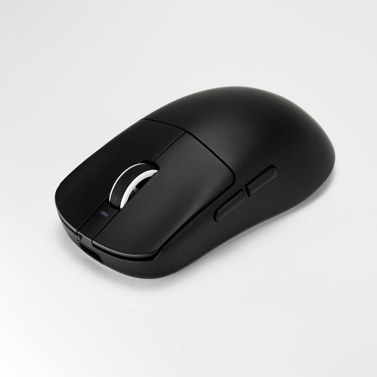 VXE Dragonfly R1 Series black wireless gaming mouse with textured scroll wheel and side buttons