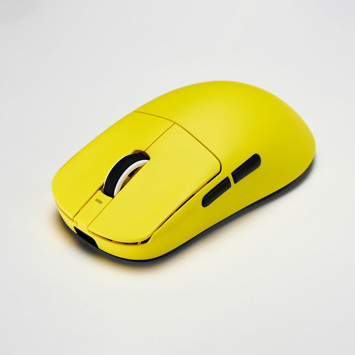 Yellow VXE Dragonfly R1 wireless gaming mouse, lightweight, ergonomic design with black scroll wheel and side buttons.