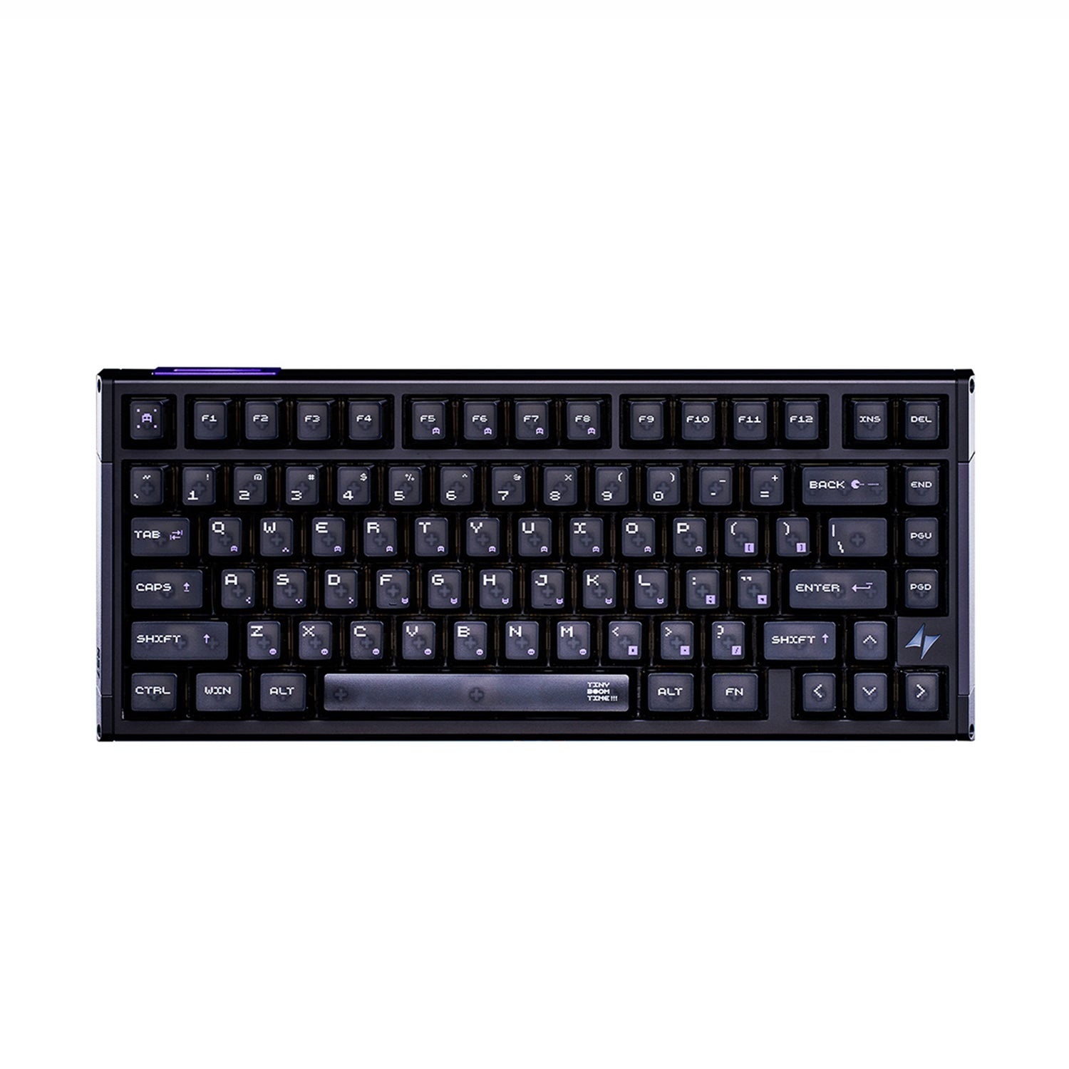 ATK RS7 V2 Aluminum Hall Effect Keyboard with translucent PC keycaps and "TINY ROOM FOR TIME!!!" spacebar.