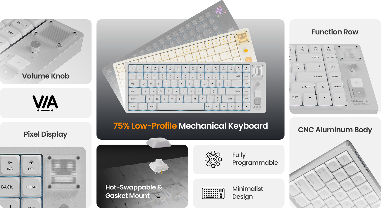 Low-Profile Mechanical Keyboard with Retro-Futurist Soul
