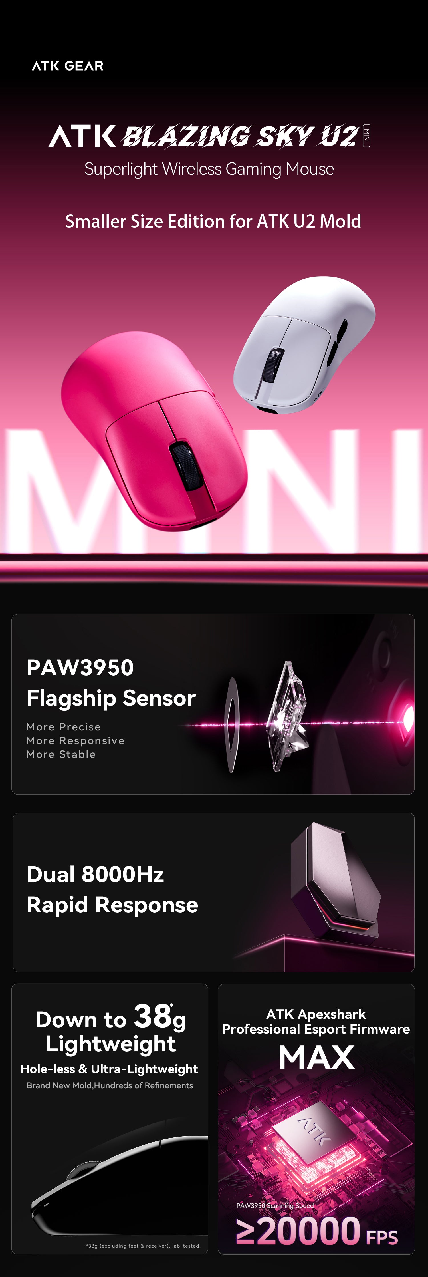 ATK Blazing Sky U2 Mini Superlight Wireless Gaming Mouse