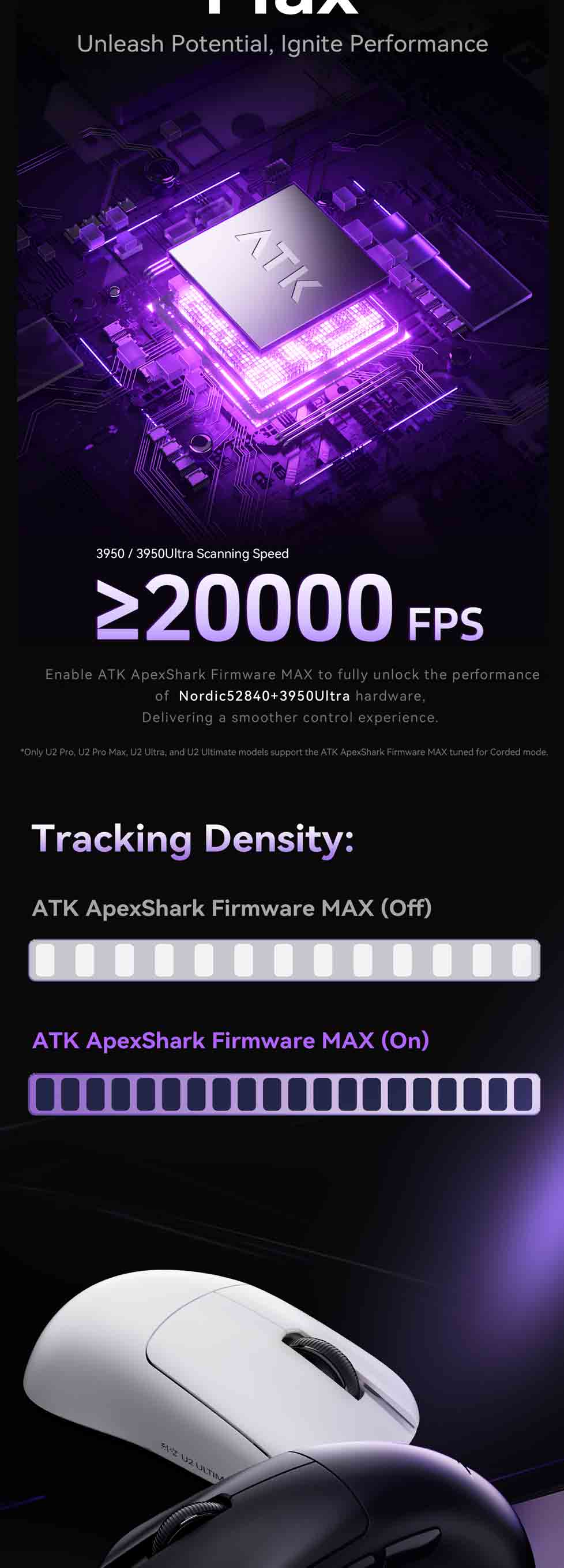 Atk U2 ultra blazing sky 烈空　ホワイト　44g 8k ATK Blazing Sky U2 Series | Lightweight Wireless Gaming
