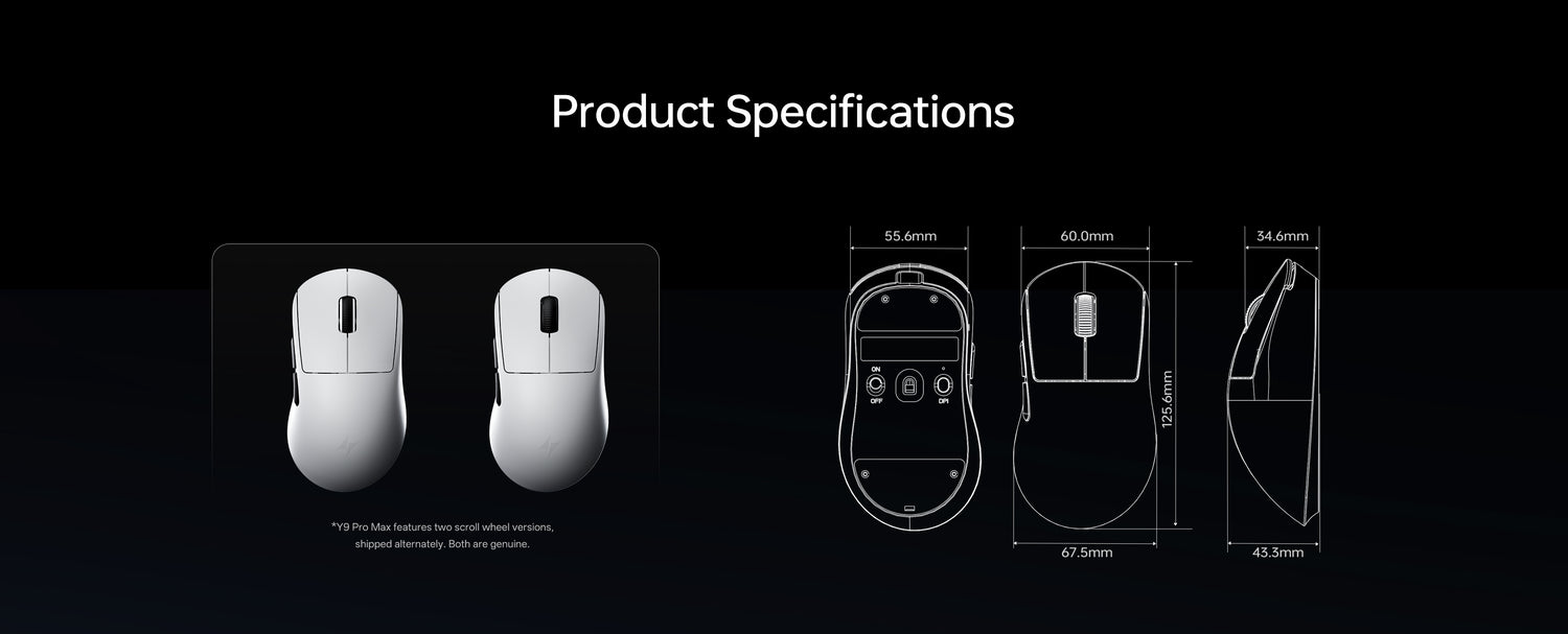 Lightweight Ergonomic Wireless Mouse | 55g, 125-8000Hz