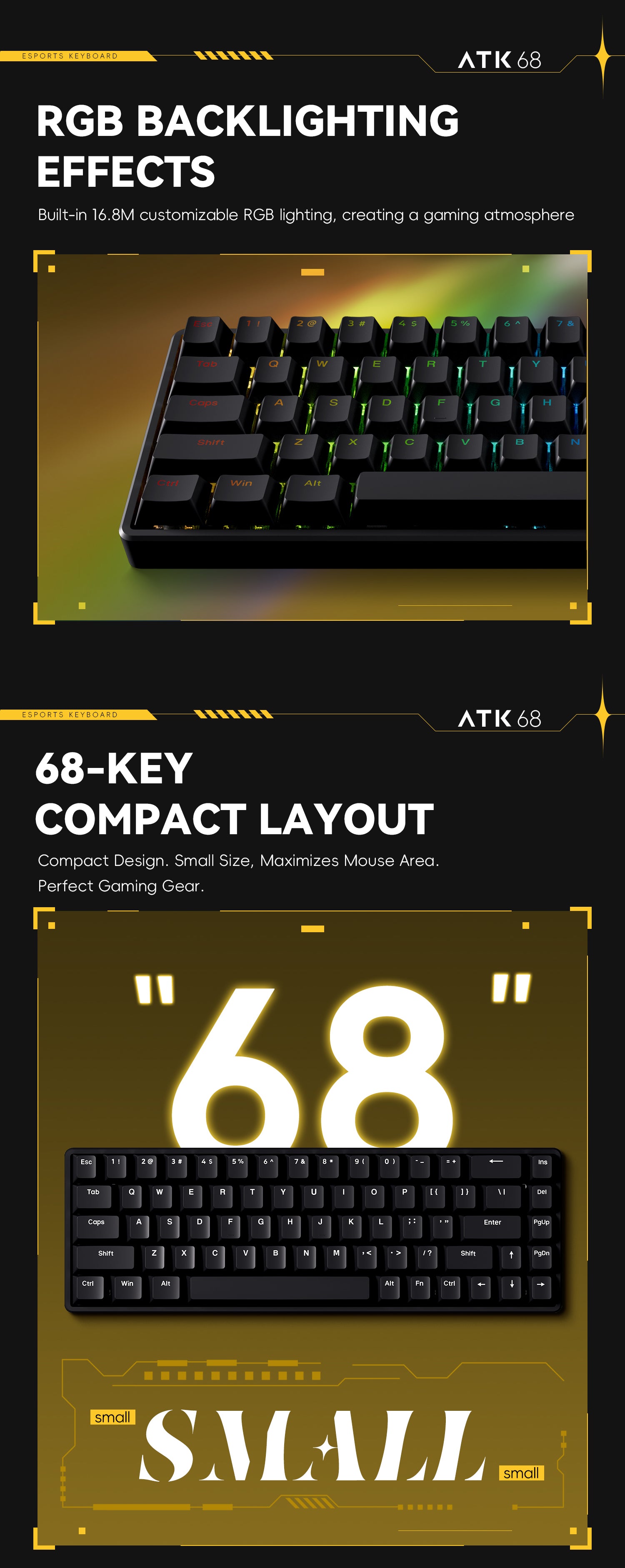Amazon.com: Gaming Keyboard ATK 68 Black L Magnetic Switch