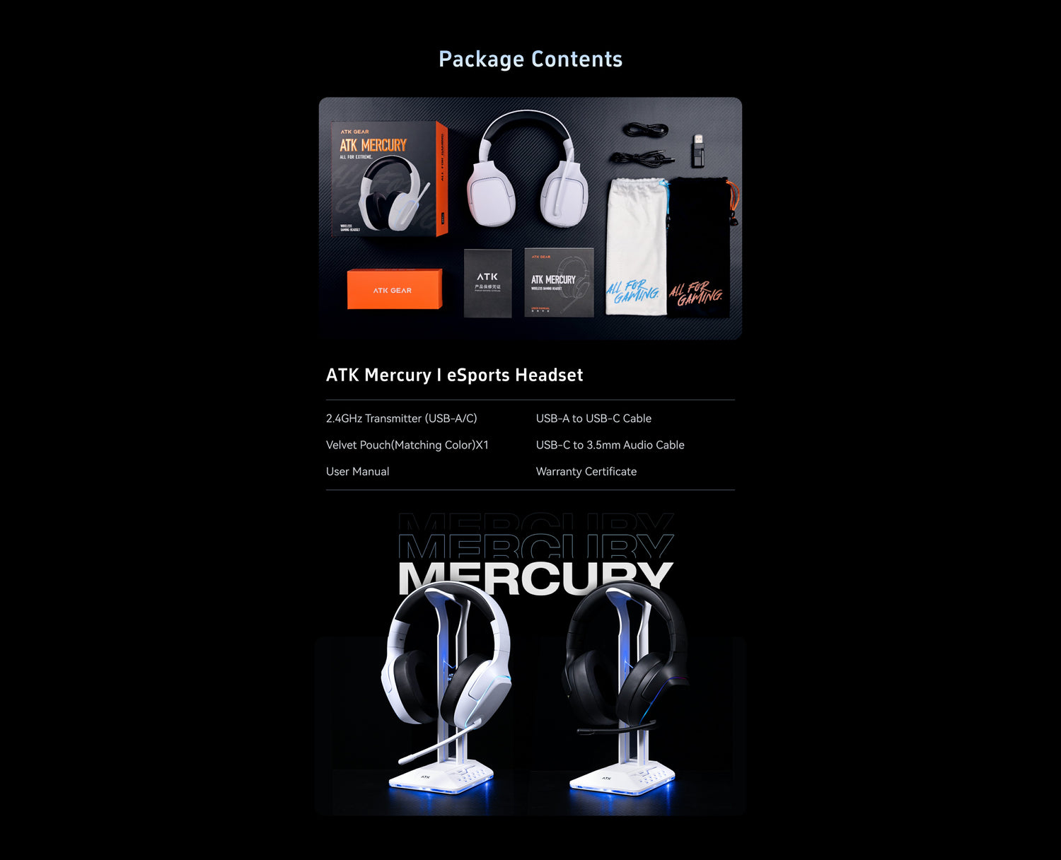 ATK Mercury I | Tri-mode Wireless Gaming Headset